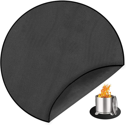 Grill Mat 36 Inch Fire Pit Mat for Solo Stove Bonfire Accessories Double-Sided Fireproof Waterproof Grill Pad Round Under Grill Mat Reusable Oil-Proof Deck Patio Lawn BBQ Fireproof Outdoor