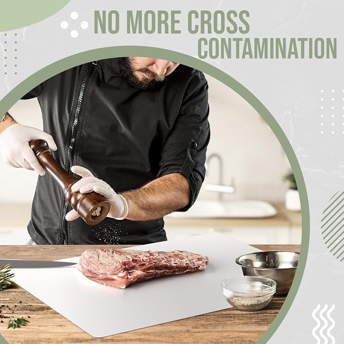 Crown Display Disposable Cutting Boards for Kitchen XL 50 Count White Cutting Board 18 Inch X 24 Inch Flexible Cutting Boards For Kitchen ~ Patent Pending ~ Recyclable Disposable Cutting Board Sheets