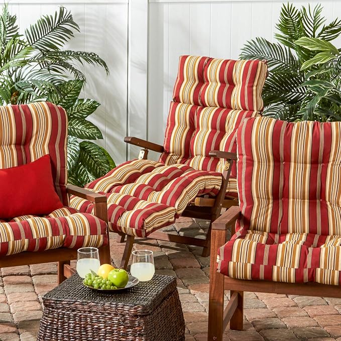 Greendale Home Fashions 72 x 22-inch Outdoor Chaise Lounge Cushion, Tuscan Stripe