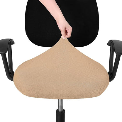 Smiry Office Computer Chair Seat Covers for Desk, Anti-dust Protector | Stretch Jacquard Removable Washable Desk Chair Seat Cushion Protectors, Camel