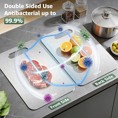 Cutting Board, Stainless Steel Cutting Board, Foodgrade Cutting Boards for Kitchen, Double Side Use, Odor free, S 11.5" * 8"