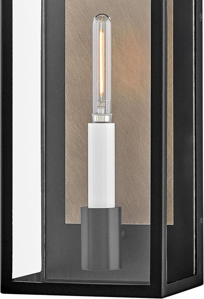 Hinkley Campbell Small Wall Mount Outdoor Lantern, Black/Burnished Bronze