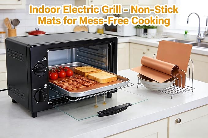 3-Pack Heavy Duty Non-Stick Grill Mats - Reusable BBQ Sheets for Gas, Charcoal & Electric Grills