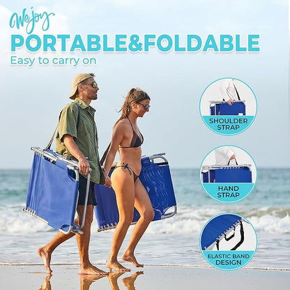 #WEJOY Tanning Chair with Face Hole & Canopy & Side Table, 5 Positions Adjustable Sunbathing Lounge Chair Facedown Chaise Lounge with Pillow Quick Dry for Beach Pool Outdoor Camping Patio,Darkblue