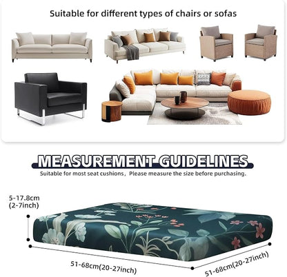 14Pcs Patio Cushion Covers, Outdoor Stretch Cushion Covers, Washable | Stretch Fit, Replacement, Washable and Reusable Furniture Protectors, Fits most patio furniture cushion covers, Cover Only