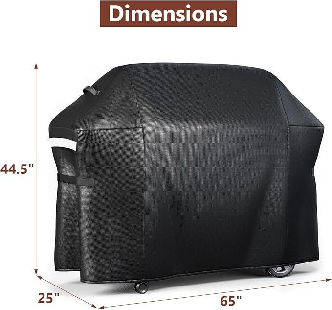 QuliMetal 65 Inches Grill Cover for Weber Genesis 2 4-Burner 400 Series, Heavy Duty Waterproof Outdoor BBQ Cover, Fade Resistant Barbecue Protector, 600D Waterproof, Compared to Weber 7131