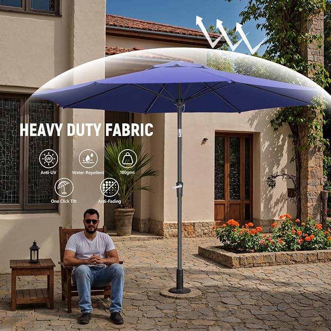 Outdoor Patio Umbrella, 8 Ribs Market Table Umbrella
