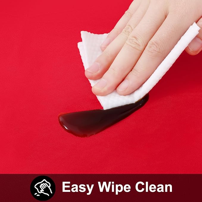 Smiry Rectangle Table Cloth 52x70 Inch, Waterproof Wipeable Vinyl Tablecloths Protector, Oil Spill Proof Plastic Table Cover for Dining, Picnic and Camping, Red