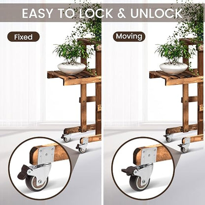 Nefish Side Mount Casters 2 Inch L-Shaped Small Rubber Caster Set of 4, Ball Bearing 360 Degree Plate Swivel Castors Wheel 600 LBS, Casters Wheels for Furniture, Baby Bed, Kitchen, Cabinet, Table