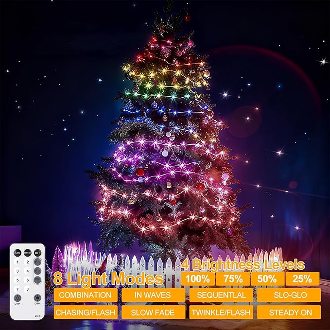 OGORI 328FT 1200LED Fairy Lights Outdoor, Multicolor Fairy String Lights 8 Modes Remote & Timer, IP67 Waterproof Fairy Tree Lights for Bedroom, Wedding, DIY, Centerpiece, Christmas Decorations
