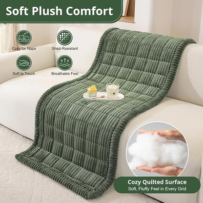 OstepDecor Couch Cover for Dogs, Washable Non Slip Sofa Cover for Pets | Soft Couch Covers for Sofa, Loveseat and Sectional, Furniture Protector Against Pet Hair & Dirt (27.6" x 59", Moss Green)