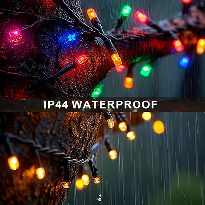 Dazzle Bright Color Changing Christmas Lights, 66FT 200LED Warm White & Multi-Colored Waterproof String Lights with Remote 11 Modes, Christmas Decorations for Outdoor Indoor Tree Party Garden Holiday
