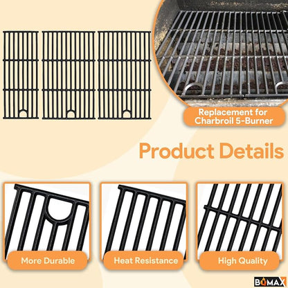 BQMAX 17 Inch Grill Grate for Charbroil Performance 5 Burner Grill 463449021 463451022 463448021 463450022 463455021 G426-0005-W1, Cooking Grate for Charbroil Grill Replacement Parts 5 Burner