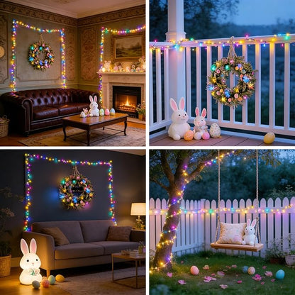33ft Christmas Decorative Mini Lights, 100 LED Green Wire Fairy Starry String Lights Plug in, 16 Lighting Modes, for Indoor Outdoor Xmas Tree Wedding Party Decoration (Warm+Multicolor)
