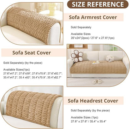 OstepDecor Couch Cover for Dogs, Washable Non Slip Sofa Cover for Pets | Soft Couch Covers for Sofa, Loveseat and Sectional, Furniture Protector Against Pet Hair & Dirt (35.4" x 63", Khaki)