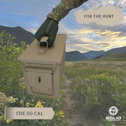 Lockable Metal Ammo Storage Box - Military & Army Steel Ammo Can for Ammunition Storage - Waterproof Ammo Crate Utility Box