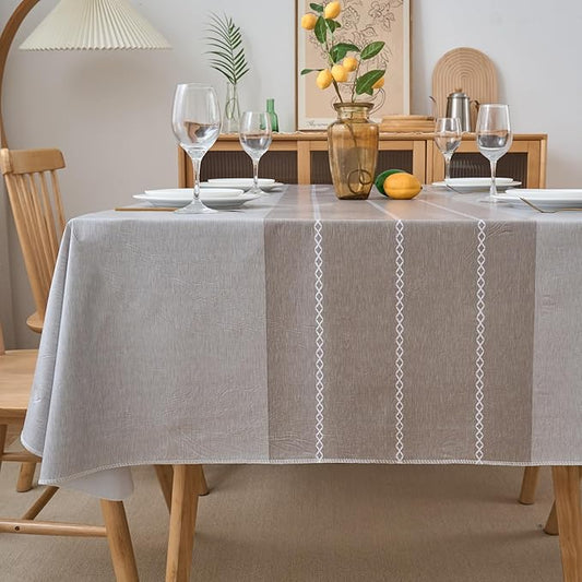 NLMUVW Vinyl Tablecloth 108 Inch with Flannel Backing, Rectangular PVC Table Cloth 100% Waterproof Wipe Clean Table Cover for Dining Party Camping Outdoor, 60 X 108 Inch