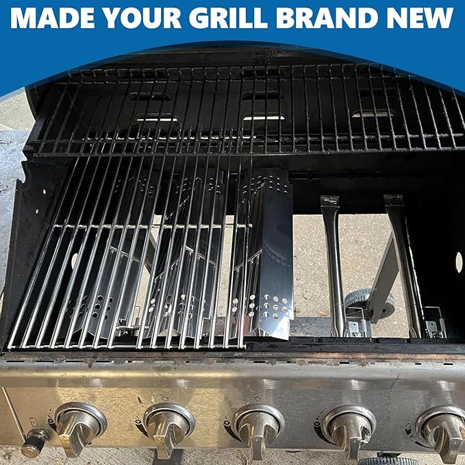 Replacement Parts for Nexgrill 4-Burner 720-0830 720-0830H 720-0830D 720-0783C, Stainless Steel Grill Grate, Heat Shield Plates, Burner Tubes, Igniters Kit for ‎‎Cuisinart CGG-7400 Replacement Parts