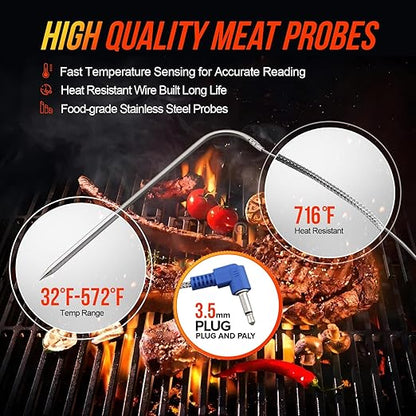 Digital PID WiFi Control Board Replacement Parts for Pit Boss Pro Series 1100 Combo Wood Pellet Grills, Advanced PID Controller Delivers Even Temp, Replacement for Part 80159 with 2Pack Meat Probes