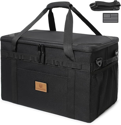 Tactical Camping Storage Bag Utility Tote Bag Camping Kitchen Organizer with Axe Holder & Shoulder Strap