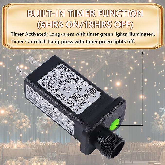 LJLNION Christmas Net Lights, 360 LED 12ft x 5ft Connectable Mesh Fairy String Lights,8 Modes Low Voltage Safe Adaptor for Xmas Trees, Bushes, Wedding, Outdoor Garden Decorations, Multicolor