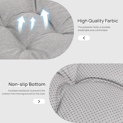 Love's cabin Memory Foam Chair Cushions Set of 4, 15.5"x15.5"x3.5" Indoor & Outdoor Seat Pads for Dining, Kitchen, Office, Patio Chairs - Light Grey