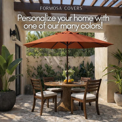 Formosa Covers 9ft 6 Ribs Market Patio Umbrella Replacement Canopy - Top Canvas - 600D UV Protective and Water Resistant Umbrella Fabric - Premium Replacement Canopy Cover ONLY (Terracotta)