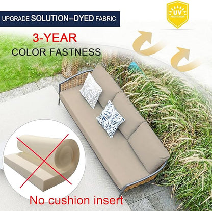 NettyPro Outdoor Bench Swing Loveseat Cushion Covers, Patio Furniture Cushion Slipcovers with Zipper, Water Resistant UV Protection, Replacement Cover Only, 48 x 18 x 3 Inch