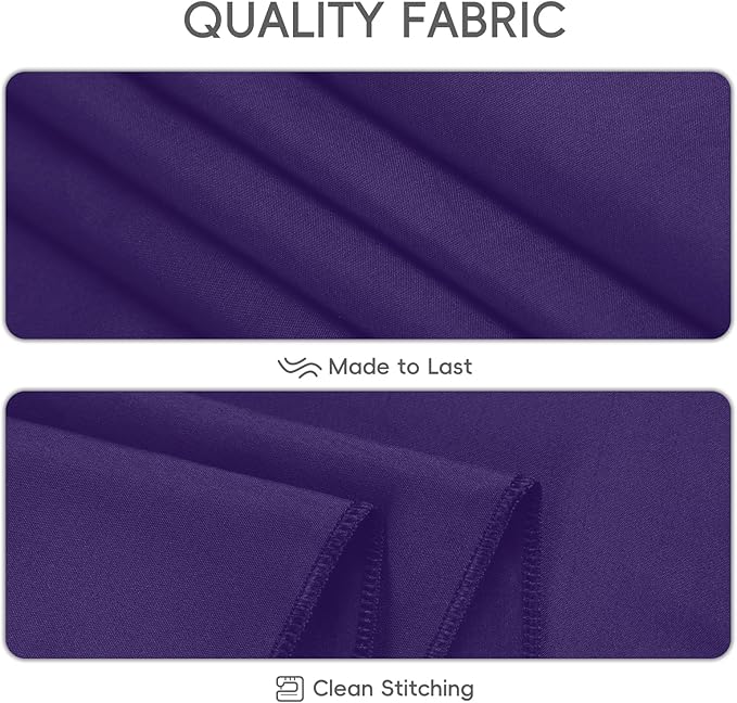 8 Pack Purple Tablecloth 60 x 102 Inch Rectangle For 6 Foot Tables | Wrinkle Resistant, Washable Polyester Fabric, Rectangular Table Cloth for Wedding Party Banquet Buffet and Camping