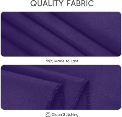 8 Pack Purple Tablecloth 60 x 102 Inch Rectangle For 6 Foot Tables | Wrinkle Resistant, Washable Polyester Fabric, Rectangular Table Cloth for Wedding Party Banquet Buffet and Camping