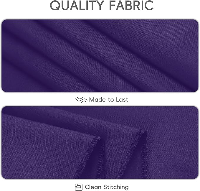 8 Pack Purple Tablecloth 60 x 126 Inch Rectangle For 8 Foot Tables | Wrinkle Resistant, Washable Polyester Fabric, Rectangular Table Cloth for Wedding Party Banquet Buffet and Camping