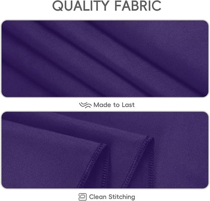 8 Pack Purple Tablecloth 60 x 126 Inch Rectangle For 8 Foot Tables | Wrinkle Resistant, Washable Polyester Fabric, Rectangular Table Cloth for Wedding Party Banquet Buffet and Camping