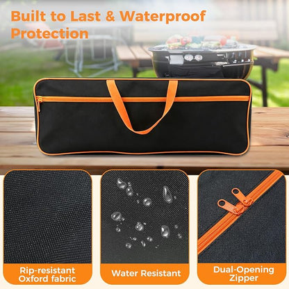 Grill Tool Storage Bag 25" x 8" x 10" Heavy-Duty Grill Utensil Storage