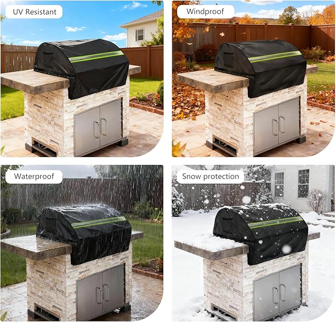 Built in Grill Cover for Lynx 30-Inch - Heavy Duty 600D Waterproof with Reflective Strips and Plush Lining,Protects The Built in Grill While Enhancing its Visual Appeal,25.5''L x 30''W x 28''H,Black