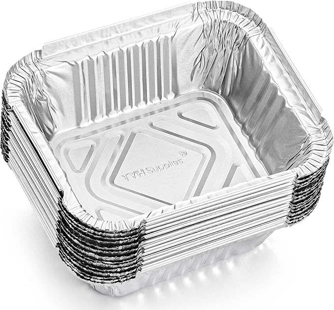 TYH Supplies 60 Pack Small Aluminum Drip Pan Liners for Napoleon 62007 – Bulk Disposable Grease Pans for Prestige, PRO, Mirage, Ultra Chef BBQ Gas Grills, Smokers & Griddle Accessories