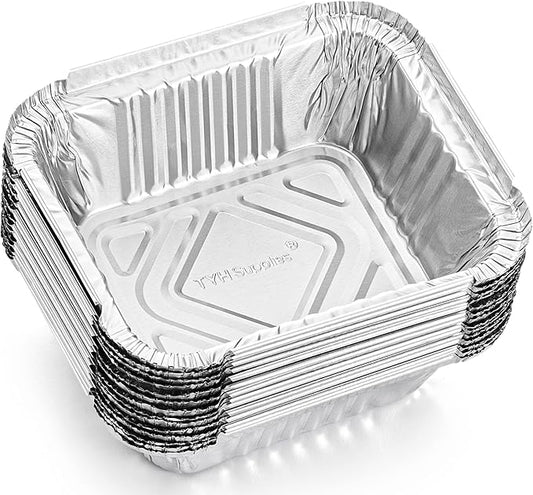 TYH Supplies 60 Pack Small Aluminum Drip Pan Liners for Napoleon 62007 – Bulk Disposable Grease Pans for Prestige, PRO, Mirage, Ultra Chef BBQ Gas Grills, Smokers & Griddle Accessories