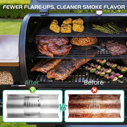 Flame Broiler Kit for Pit Boss Savannah 1500 Wood Pellet Grill Onyx Edition Replacement Parts Pitboss PB1500NX Diffuser Heat Deflector Plate Smoker BBQ Accessories