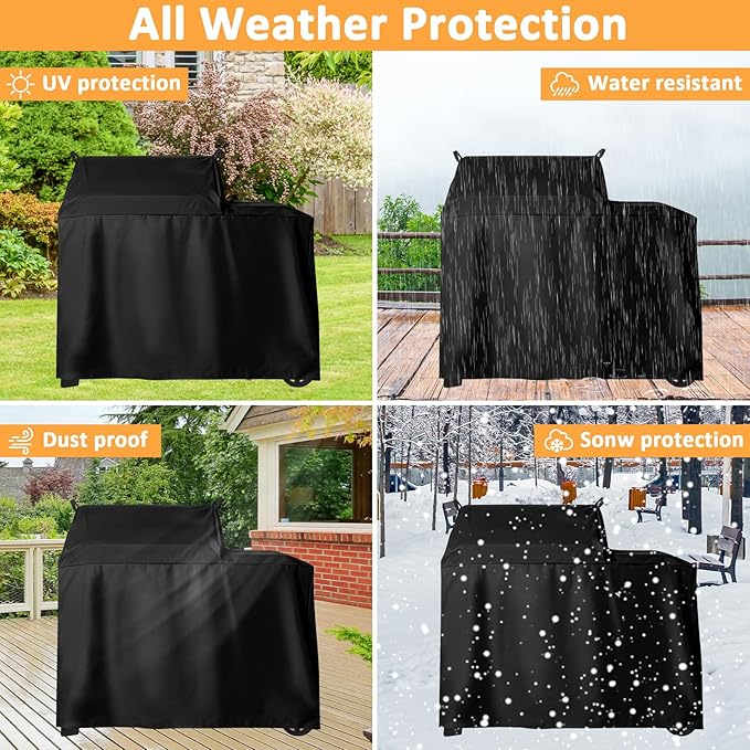 Grill Cover for Traeger Woodridge Pellet Grill, BAC761 Smoker Cover for Traeger Grills TFB86MLH Pellet Series Grill, 600D Pellet Full Length Cover for Woodridge Accessories