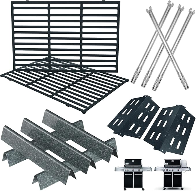 Genesis Grill Parts for Weber Genesis Replacement Weber Genesis 300 SER (w/Front Control Knobs),Webber Flavorizer Bars 62783, Grates 7524 &Heat Deflector 7622,Burner Tube 62752 Weber Grill Accessories