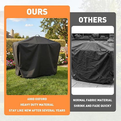 57 Inch Grill Cover for Weber Q Grill, 7112 Grill Cover for Weber Q2000, Q2200, Q2400, Q300, Q3000, Q3200 Gas Grills, Heavy Duty Waterproof BBQ Gas Grill Cover, Straps for Fix with Handles, 600D