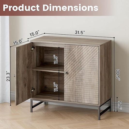 Storage Cabinet with Doors and Adjustable Shelf, Sideboard Buffet Cabinet with Storage, Console Table & Credenza for Living Room, Kitchen, Dining Room