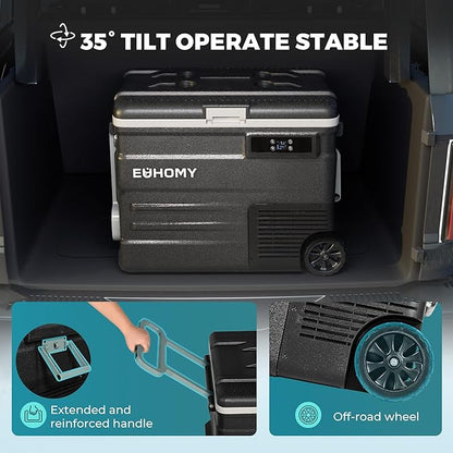 EUHOMY 12 Volt Refrigerator, 59QT(55L) 12V Fridge APP Control, Electric Cooler 12/24V DC 110-240V AC, Car Refrigerator 0℉~68℉, 12 Volt Cooler for Camping, Trip, Truck, Boating, Outdoor