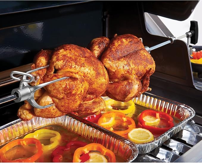 Hygrill Rotisserie Kit for All Hygrill 32 Inch Built-in Gas, Charcoal Grill | Grill Rotisseries with Motor, Spit Rod, 2 x 4-Prong Forks, Complete Holders, and Fixing Screws
