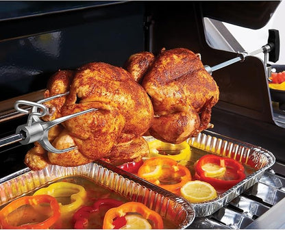 Hygrill Rotisserie Kit for All Hygrill 5-Burner Built-in Gas Grills | Grill Rotisseries with Motor, Spit Rod, 2 x 4-Prong Forks, Complete Holders, and Fixing Screws