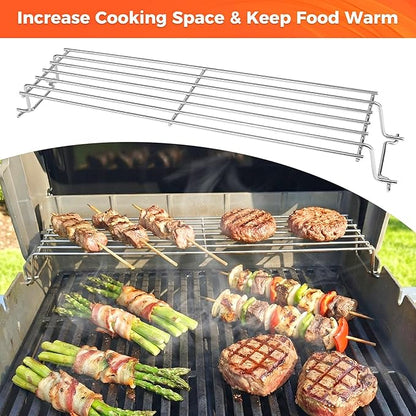 QuliMetal Stainless Steel Warming Rack for Weber Spirit 200 & Spirit II 200 Series, Compatible with E/S-210, E/S-220 (2013-2017) & GS4 Spirit II Models, Replaces Weber 67026