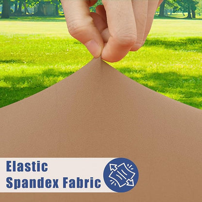 Moosfor 2 Pack Rectangle Spandex Fitted Table Cloth, 6FT Elastic Tablecloth | Washable Picnic Table Cover, Stretch Waterproof Table cloths for Party, Patio, Dining, Kitchen, 30" x 72", Khaki