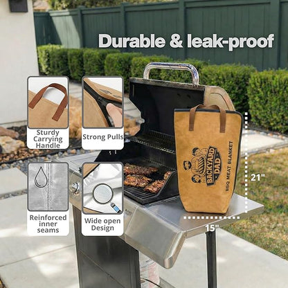 21 in BBQ Blanket for Resting Meat Insulated Leakproof Brisket Resting Bag with Wide Mouth Zipper