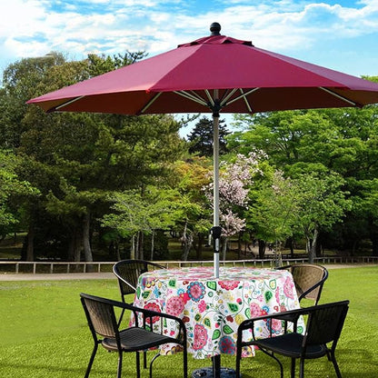 EHouseHome Outdoor and Indoor 60inch Round Tablecloth with Umbrella Hole and Zipper, Waterproof Zippered Patio Cloths, Spring/Summer Table Covers for Backyard Circular Table/BBQs/Picnic