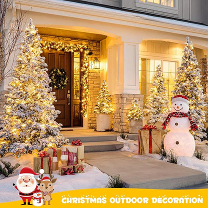 4 Pack Battery Operated Christmas Lights, 50 LEDs 16.5ft Battery Powered String Lights Indoor Outdoor, Green Wire Warm White Twinkle Lights for Wreath Yard Garden Christmas Tree Decorations