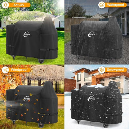 600D Pellet Grill Cover for Pit Boss Austin XL & Rancher XL, Waterproof BBQ Smoker Cover, UV Resistant, No Tear, No Fading